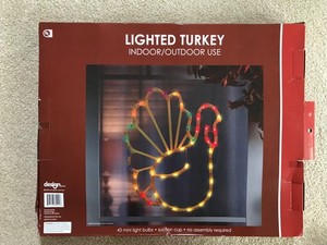 2020 THANKSGIVING TURKEY SILHOUTTE WINDOW/WALL HANGING BY DESIGN GROUP IN BOX