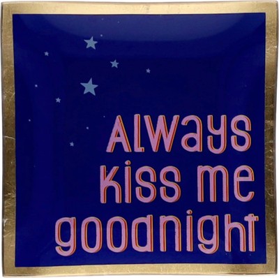 GIFTCOMPANY Love Plates, Glasteller S, Motiv: Always Kiss Me Go Farbe dunkelblau