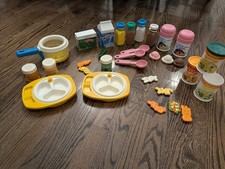 Vintage Fisher-Price fun with food soup, baby food, ice cream, milk bottles