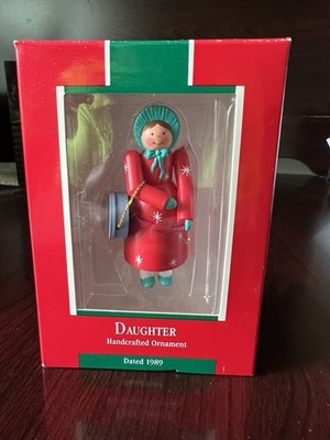 Hallmark Daughter Ornament 1989 Girl With Muff Handcrafted Ornament MIB