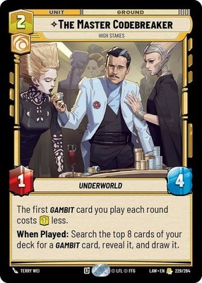 1X-The Master Codebreaker - High Stakes-SWU07-A Lawless Time-Star Wars Unlimited