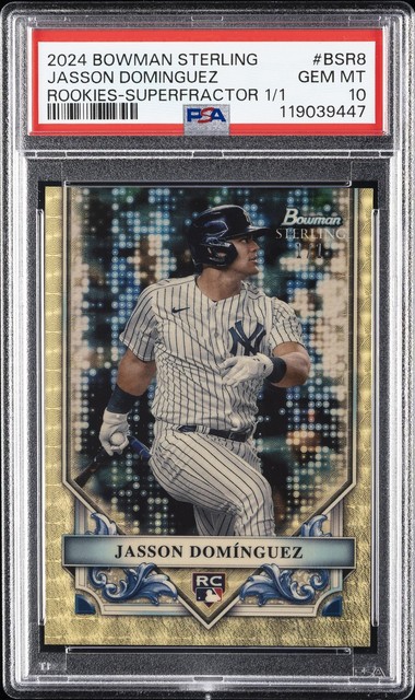 2024 BOWMAN STERLING ROOKIES SUPERFRACTOR 1/1 #BSR8 JASSON DOMINGUEZ 1/1 PSA 10