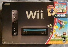 Brand NEW Nintendo Wii New Super Mario Bros. Bundle Black Console