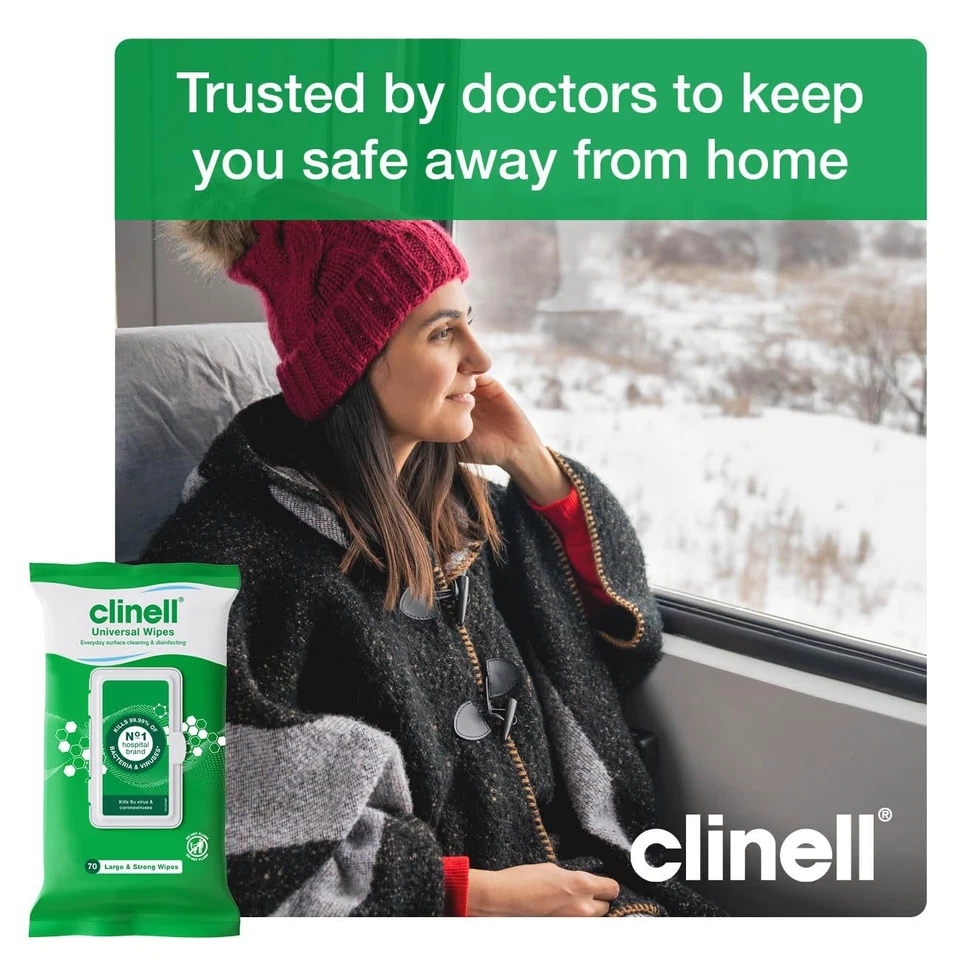 Clinell Universal Cleaning and Disinfecting Wipes for 70 count (Pack of 4)  - Image 4 of 4