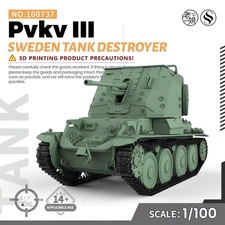 SSMODEL  1/100 15mm WarGaming Military Model Kit Sweden Tank Destroyer Pvkv III