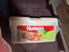 Huggies 72 Baby Wipes Pop Up Refillable Container Natural Care NIP SEALED