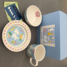 Moomin Ceramic Dinnerware Set Plates Bowl Cup Original Box
