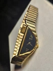 CLEAN Vintage Seiko Rivoli Half Moon Watch Women Gold Tone 1F20-5D59