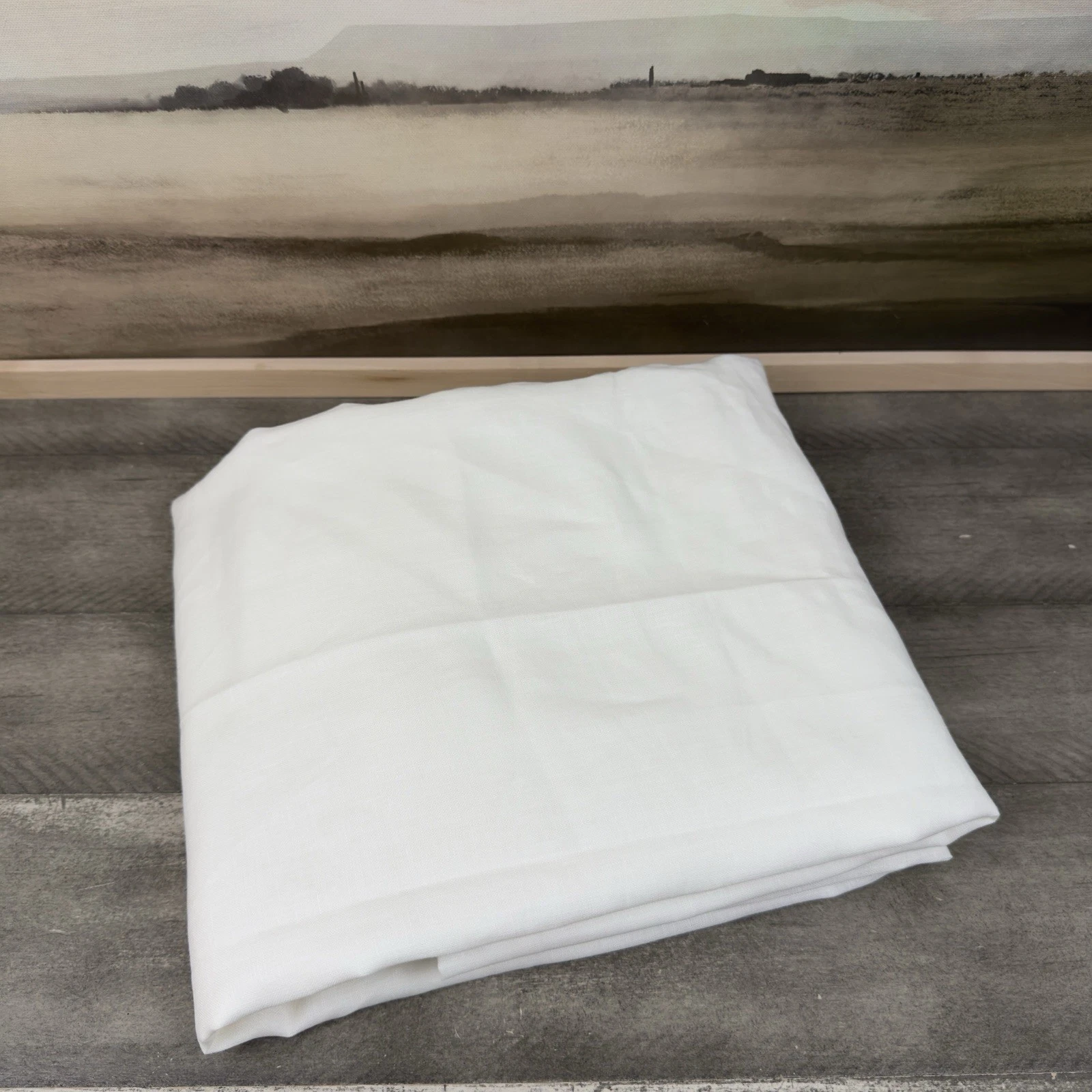 Pottery Barn (1) Belgian Flax Linen Unlined Curtain Drape White 50”x84” NWOT