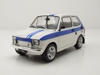 Fiat 126 1972 Weiß Blau Modellauto 1:18 MCG