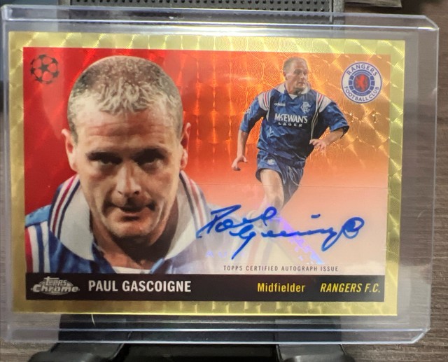 2025/2026 Topps Chrome UEFA Champions League Paul Gascoigne 1/1 Gold Auto