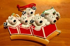 Rollercoaster Family of 5 POLAR X Personalizable Christmas Tree Ornament 