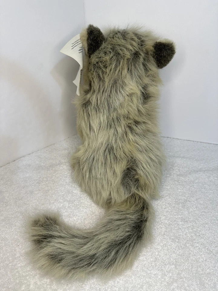 Gray Wolf Pup Plush Husky 13 Inch With Tag 1992 Unipak Tongue Out Brown Eyes - Image 3 of 4