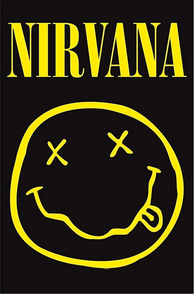 NIRVANA smiley textile poster / flag | eBay