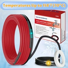 Smart Heat Cable for Water Pipes - Thermostat Controlled 120V