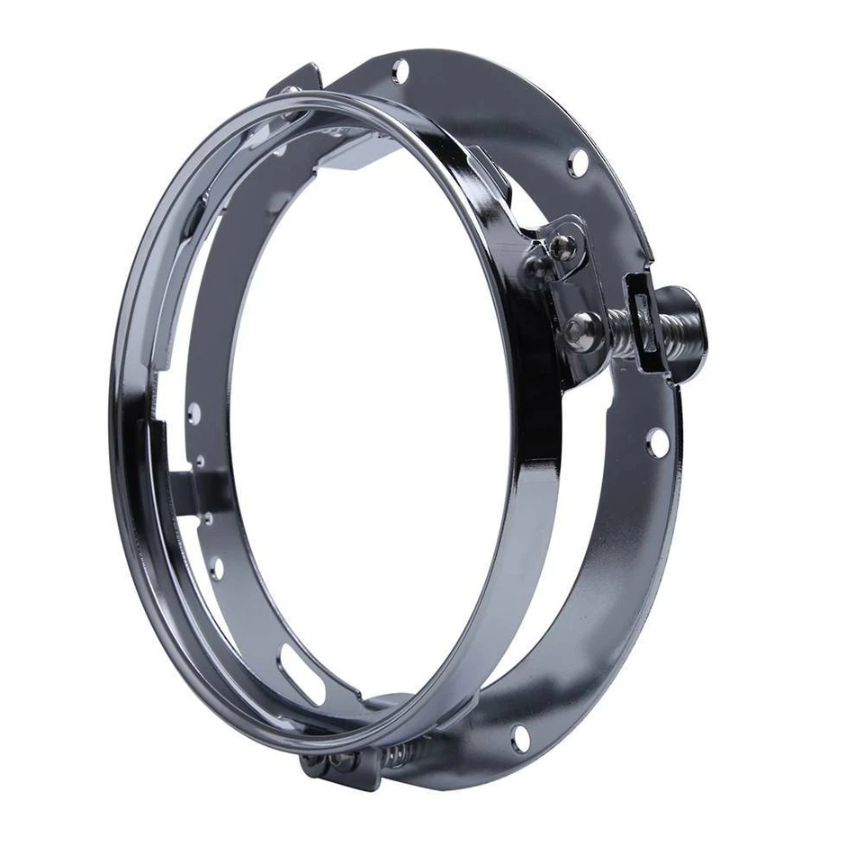 Chrome 7" Inch Led Headlight Bracket Round Ring for Harley Davidson Motorcycle - Image 4 of 4