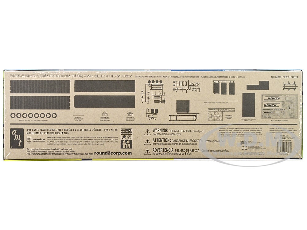 SKILL 3 MODEL KIT FRUEHAUF 40' EXTERIOR POST VAN TRAILER DOHRN 1/25 AMT AMT1357