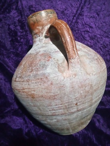 Primitive 15" Terracotta Amphora Water Jug Spanish Turkish Coil Made 1800's Nice - Picture 8 of 24