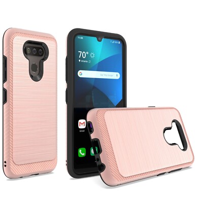 For LG Harmony Premier Pro Plus L455DL Lining Case Cover TG Rose  Gold