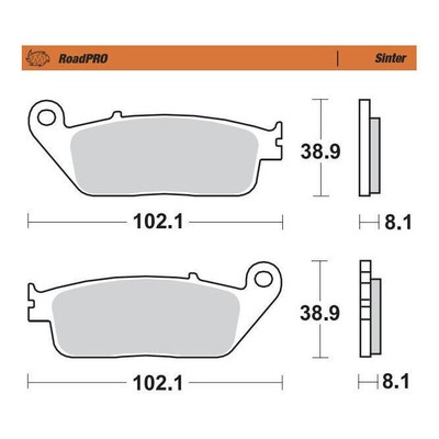 Moto-Master RoadPRO vorderer Sintermetall-Bremsbelag SINTER FRONT