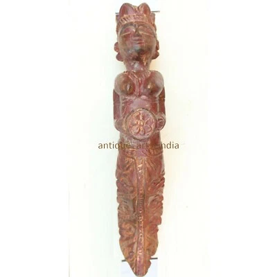 Antike Handgefertigte Holzskulptur Figur Statue Mensch Figurine Deko Wandmontage - Bild 1 von 4