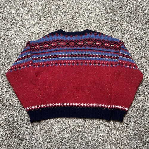 Vintage St John's Bay Wool Knit Sweater Adult Large Fair Isle Design - Picture 3 of 7