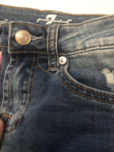 7 For All Mankind The Skinny Jeans Girls Sz 8 & Art Class Smocked White Top Med - Picture 5 of 10