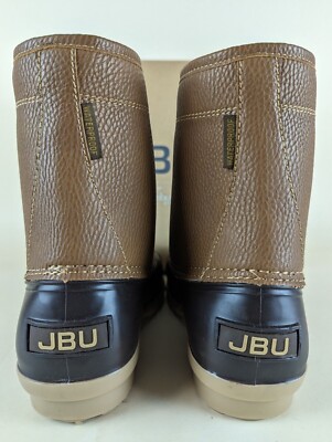 JBU Duck Boots Mens 8 M Maine Waterproof Tan Faux Fur Lined  display picture 1