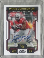 2023 Score Paris Johnson Jr Auto Rookie RC Cardinals