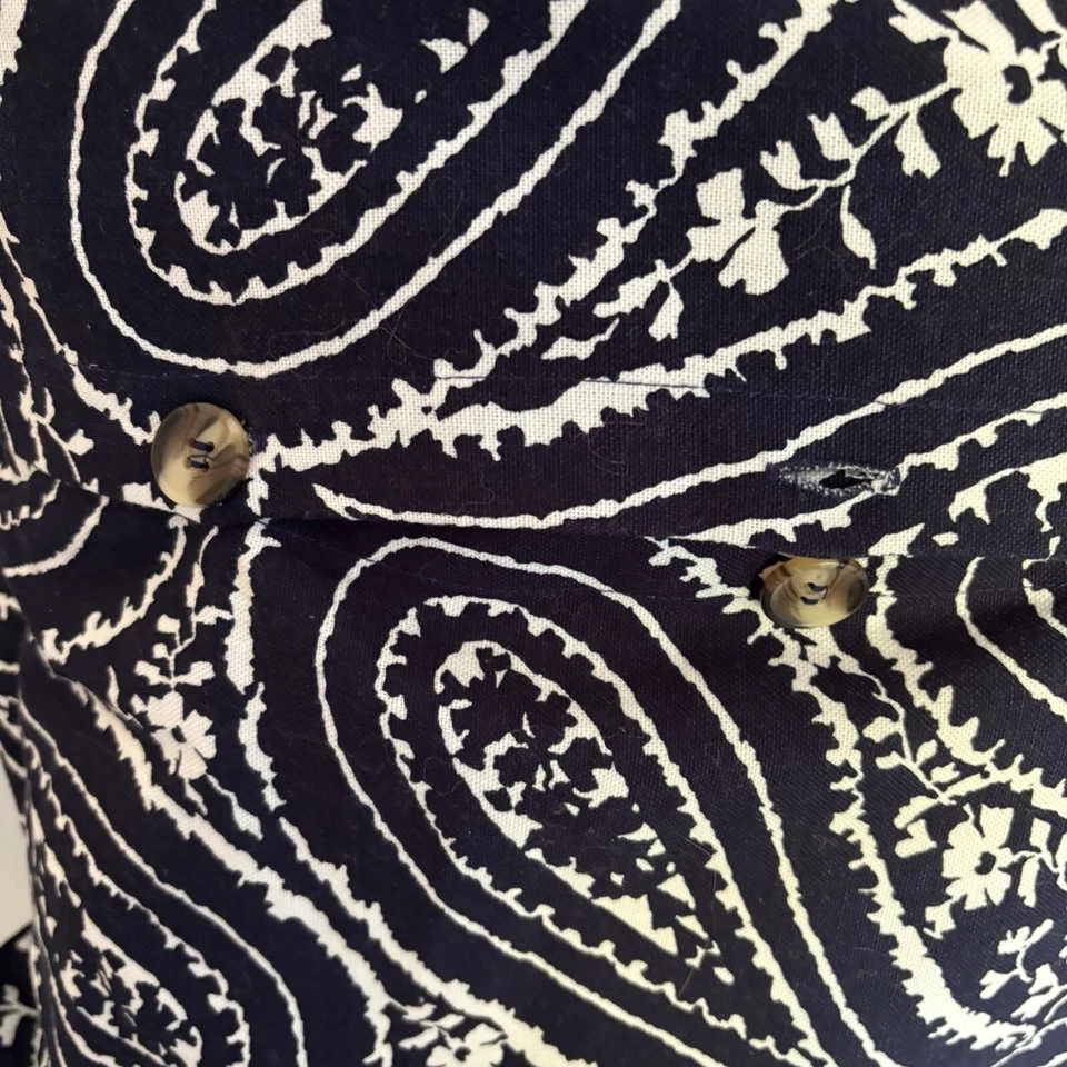 "Par de fundas de almohada Ralph Lauren azul marino y blanco cachemir euro 30"" X 30"""  Foto 4 de 4