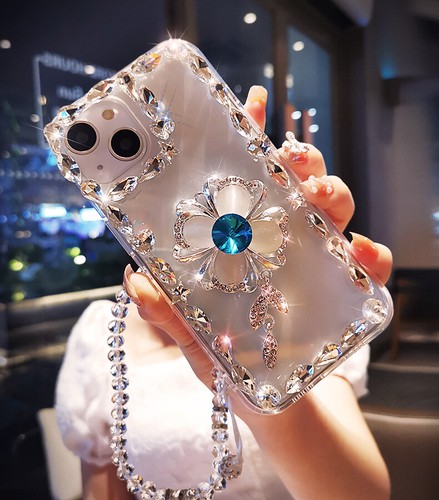 Blumen Strass Für iPhone 11 12 13 14 15 16 Case Hülle Schutzhülle Handyband TPU - 第 1/17 張圖片