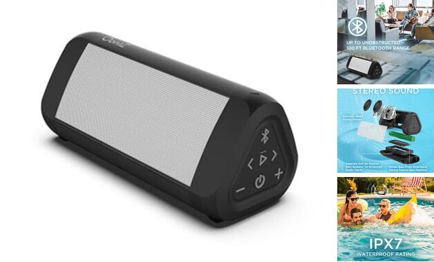 OontZ Ultra Bluetooth Speaker, Portable Wireless Speaker, Black w/ White Grille