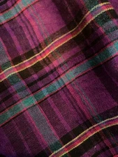 Scarf  plaid purple, 62x 22, polyester, thin, pleasant on skin, new