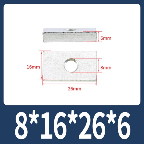 Rechteckige Vierkantmuttern Gleitblöcke für Alu Zubehör, mechanische Ausrüstung - Picture 67 of 73