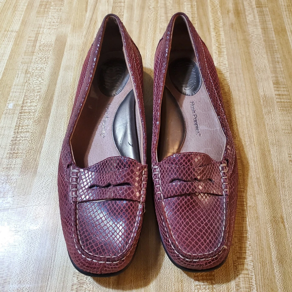 Мокасины Hush Puppies Penny кожа питона тиснение женские размер 10 малина - Изображение 3 из 4