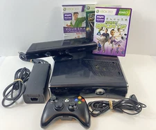 Microsoft Xbox 360 S 250GB Glossy Black Console w/ Kinect 3 Games  & Accessories