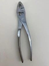 Crescent H28N Slip joint Pleirs, Curved Jaw, Plain Knurled Handle, 8" OAL