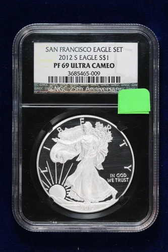 2012-S Proof Silver Eagle NGC PF 69 Ultra Cameo San Francisco Eagle Set 4OLQ