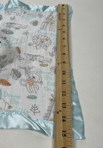 Bananafish Muslin Giraffe Lovey Baby Security Blanket Blue Satin Jungle 15" - Picture 7 of 7