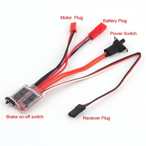2S 30A Brushed ESC With Brake fr Motor 180 280 370 380 RC Boat Car Climbing Tank - Picture 2 of 5