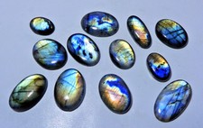 500Cts.Natural Multi Labradorite Multi Flash Wholesale Cabochon Gems 17Pcs. Lot