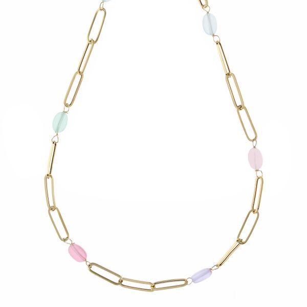 Gargantilla de Oro Amarillo 18k con Piedras Colorido