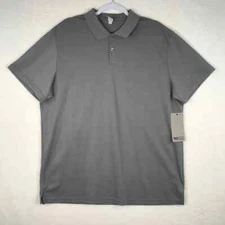 90 Degrees by Reflex Polo Shirt Mens XL Gray Golf Collar Short Sleeve Stretch 
