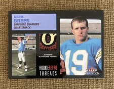 Drew Brees 2001 Fleer Tradition Rookie Retro Threads RC Multi CLR Football Relic