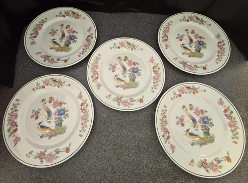 Vtg 1926 Lamberton China Scammell 9" Pheasant Audubon Plate Set of 5