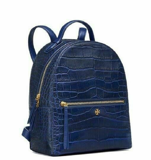 tory burch croc embossed backpack