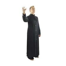 Danzcue Mens Praise Worship Dance Robe with Stand-up Collar Small-Medium Black