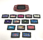Nintendo Gameboy Advance " Pink " with 14 games ( Tested ) No Battery Cover