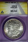 1890 - ANACS MS64 VAM-15A MORGAN DOLLAR!!  #B35142