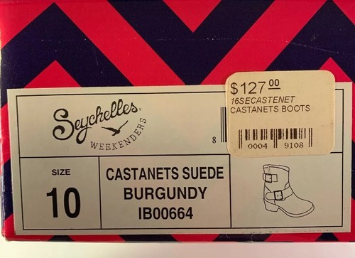 Seychelles Weekenders Castanets Women’s Boots Suede Burgundy Size 10 New In Box - Picture 12 of 12